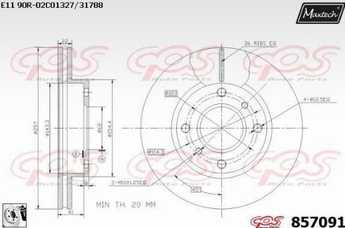 Maxtech 857091.0080 - Bremžu diski autospares.lv