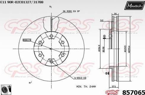 Maxtech 857065.0060 - Bremžu diski autospares.lv