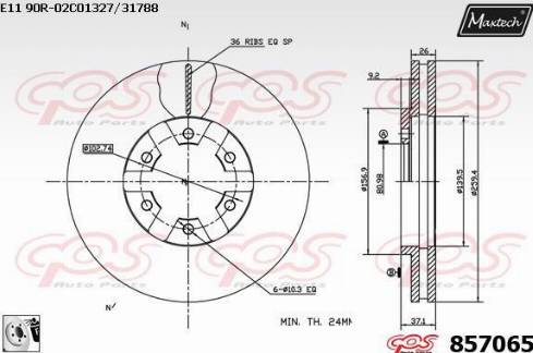 Maxtech 857065.0080 - Bremžu diski autospares.lv