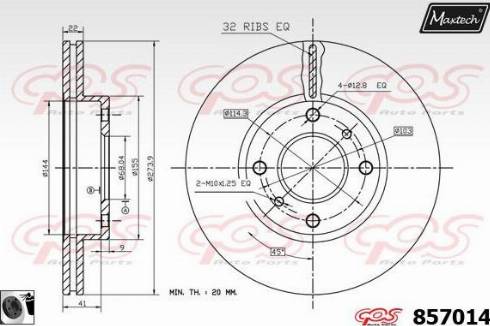 Maxtech 857014.0060 - Bremžu diski www.autospares.lv