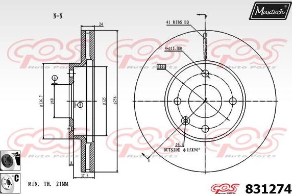 Maxtech 857014 - Bremžu diski www.autospares.lv