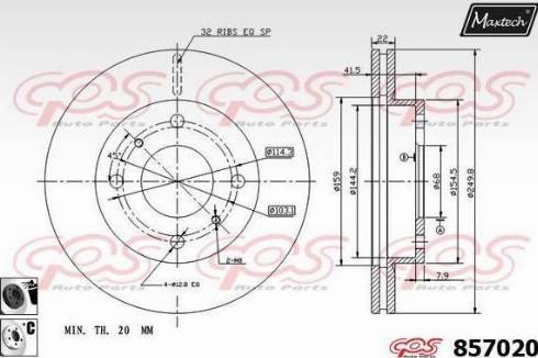 Maxtech 857020.6060 - Bremžu diski www.autospares.lv