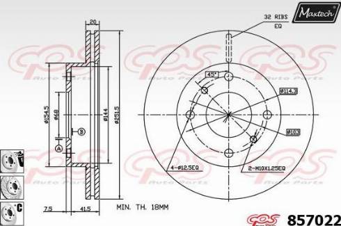 Maxtech 857022.6880 - Bremžu diski www.autospares.lv