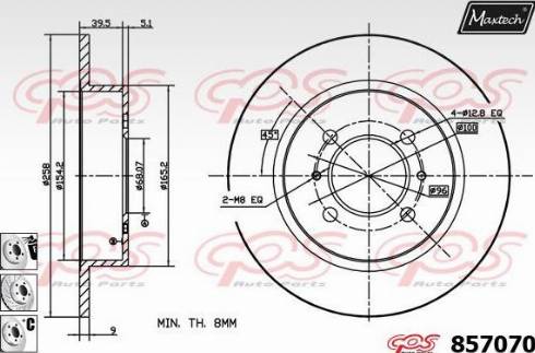 Maxtech 857070.6880 - Bremžu diski www.autospares.lv