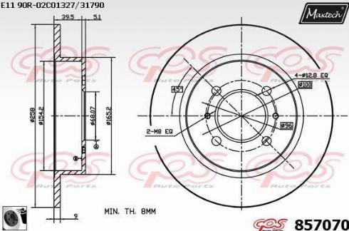 Maxtech 857070.0060 - Bremžu diski www.autospares.lv