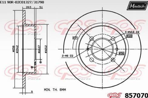 Maxtech 857070.0000 - Bremžu diski www.autospares.lv