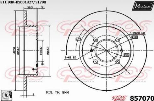 Maxtech 857070.0080 - Bremžu diski www.autospares.lv