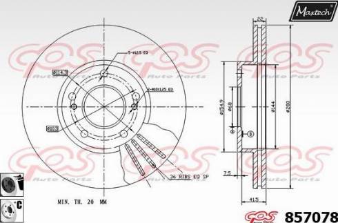 Maxtech 857078.6060 - Bremžu diski www.autospares.lv