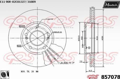 Maxtech 857078.0060 - Bremžu diski www.autospares.lv