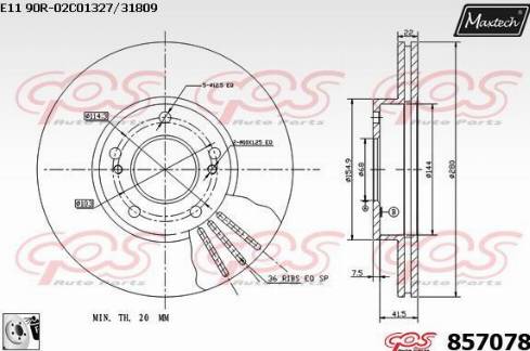 Maxtech 857078.0080 - Bremžu diski www.autospares.lv