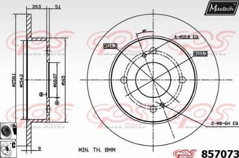 Maxtech 857073.6060 - Bremžu diski www.autospares.lv