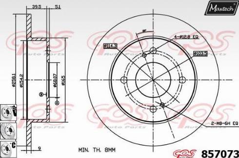 Maxtech 857073.6880 - Bremžu diski www.autospares.lv