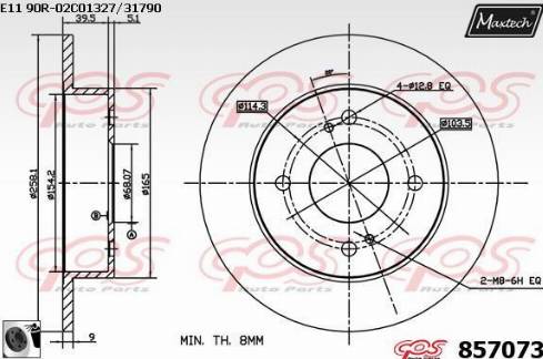 Maxtech 857073.0060 - Bremžu diski www.autospares.lv