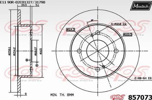 Maxtech 857073.0000 - Bremžu diski www.autospares.lv