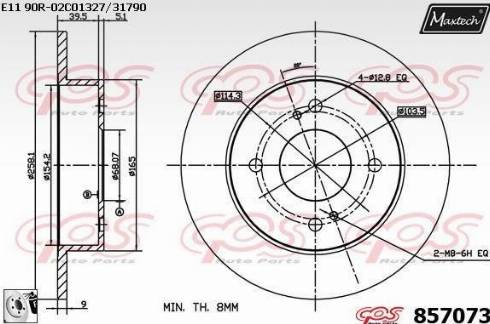 Maxtech 857073.0080 - Bremžu diski www.autospares.lv