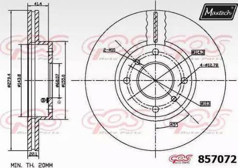 Maxtech 857072.0000 - Bremžu diski www.autospares.lv