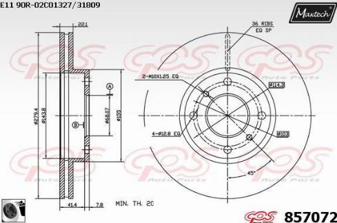 Maxtech 857072.0060 - Bremžu diski www.autospares.lv