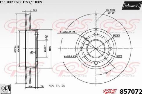 Maxtech 857072.0080 - Bremžu diski www.autospares.lv