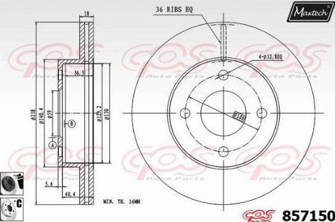 Maxtech 857150.6060 - Bremžu diski autospares.lv