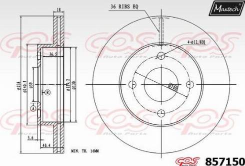 Maxtech 857150.0000 - Bremžu diski autospares.lv