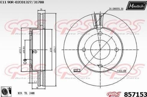 Maxtech 857153.0060 - Bremžu diski autospares.lv