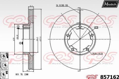 Maxtech 857162.6980 - Bremžu diski autospares.lv