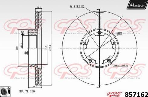 Maxtech 857162.0060 - Bremžu diski autospares.lv