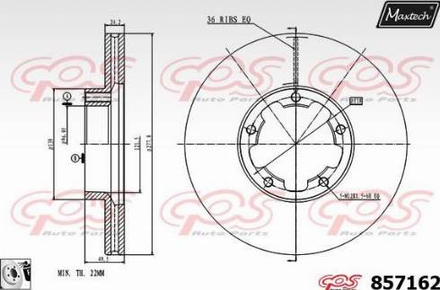 Maxtech 857162.0080 - Bremžu diski autospares.lv