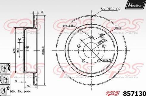 Maxtech 857130.6980 - Bremžu diski www.autospares.lv