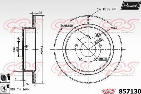 Maxtech 857130.6060 - Bremžu diski www.autospares.lv