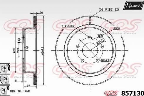 Maxtech 857130.6880 - Bremžu diski www.autospares.lv