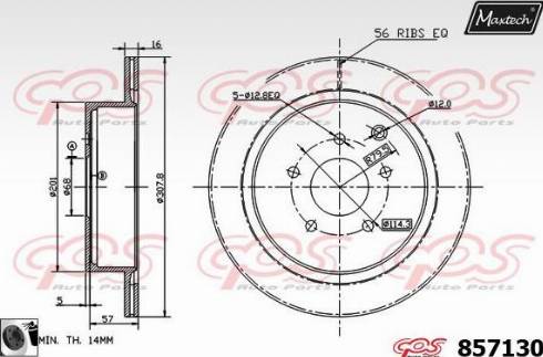 Maxtech 857130.0060 - Bremžu diski www.autospares.lv