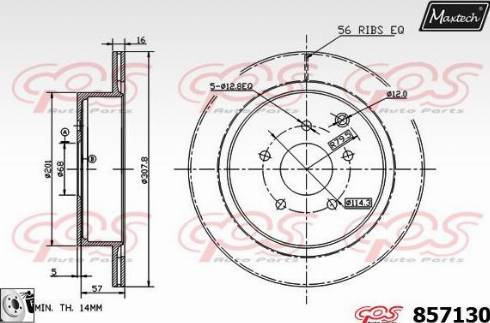 Maxtech 857130.0080 - Bremžu diski www.autospares.lv