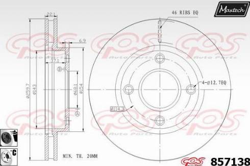 Maxtech 857138.6060 - Bremžu diski www.autospares.lv