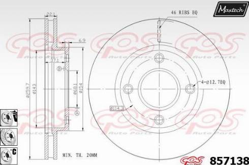 Maxtech 857138.6880 - Bremžu diski www.autospares.lv