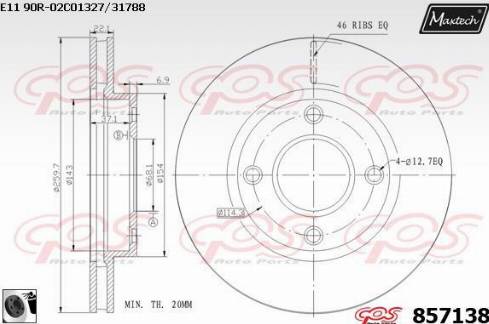 Maxtech 857138.0060 - Bremžu diski www.autospares.lv