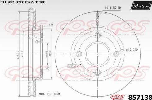 Maxtech 857138.0000 - Bremžu diski www.autospares.lv