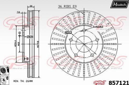 Maxtech 857121.6060 - Bremžu diski autospares.lv