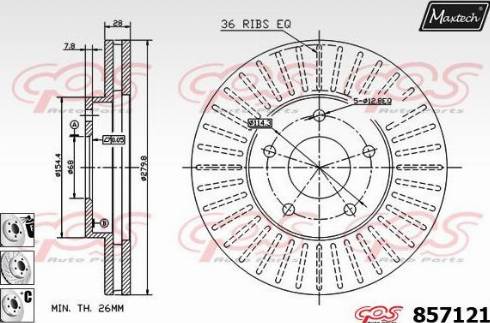 Maxtech 857121.6880 - Bremžu diski autospares.lv