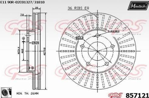 Maxtech 857121.0060 - Bremžu diski autospares.lv