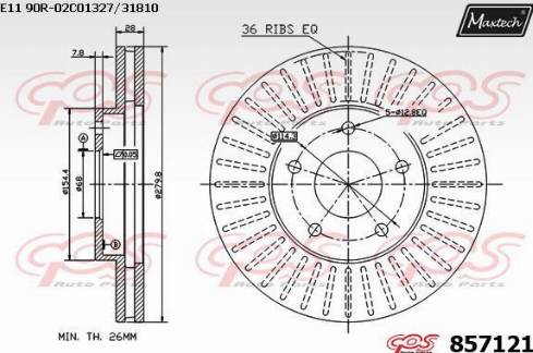 Maxtech 857121.0000 - Bremžu diski autospares.lv