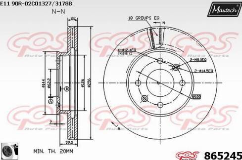 Maxtech 865245.0060 - Bremžu diski www.autospares.lv