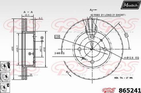 Maxtech 865241.6980 - Bremžu diski autospares.lv