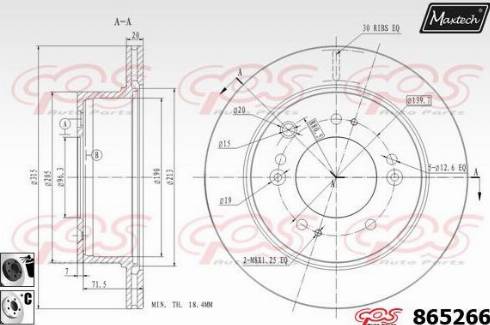 Maxtech 865266.6060 - Bremžu diski www.autospares.lv