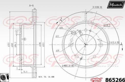 Maxtech 865266.0060 - Bremžu diski www.autospares.lv