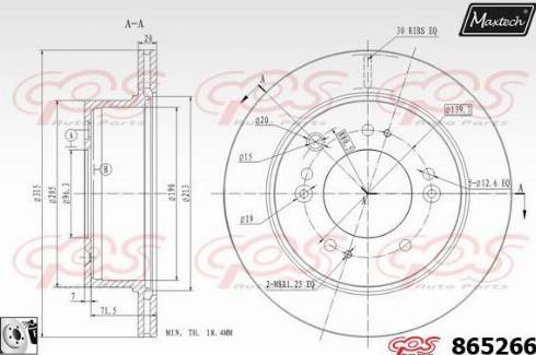 Maxtech 865266.0080 - Bremžu diski www.autospares.lv