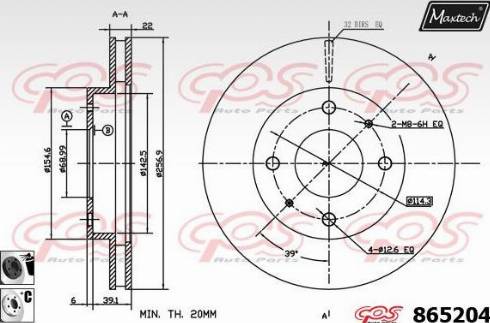 Maxtech 865204.6060 - Bremžu diski www.autospares.lv