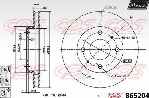 Maxtech 865204.6880 - Bremžu diski www.autospares.lv