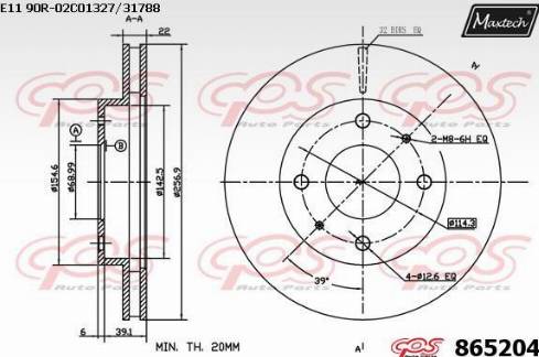 Maxtech 865204.0000 - Bremžu diski www.autospares.lv