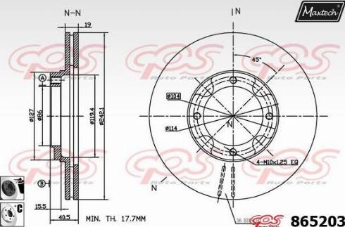 Maxtech 865203.6060 - Bremžu diski www.autospares.lv